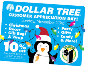 10% Off At Dollar Tree with This Coupon!  Sunday 11/23!