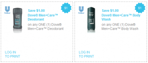 New Dove for Men, Axe Shower Gel and More Coupons