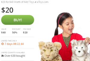 HOT DEAL! $20 for $40 Worth of Kids’ Toys at eToys.com (Groupon)