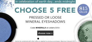 e.l.f. Flash Sale – 5 FREE Mineral Eyeshadows!