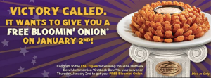Free Bloomin Onion at Outback Steakhouse Today Only!