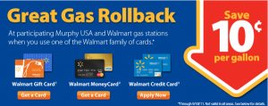 Walmart’s Great Gas Rollback | Save 10 cents per Gallon