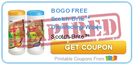 Scotch Brite Wipes Printable Coupons for Buy One Get On Free
