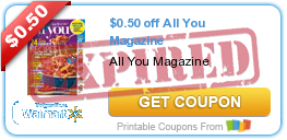 Printable Coupon for All You Magazine on Newsstands