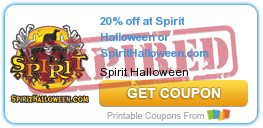 20% Off One Item at Spirit Halloween | Printable Coupon!