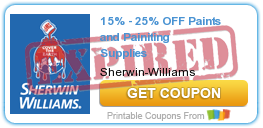 Sherwin Williams Coupon: 15% off Painting Supplies and 25% off Paints and Stains!