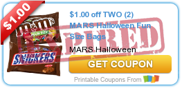 Coupon for Mars Halloween Fun Size Candy!