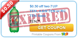 *NEW* Coupon for 7UP TEN, A&W TEN or RC TEN Soda – Great Doubler!