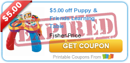 $5 Off Fisher Price Laugh and Learn Puppy and Friends Table!