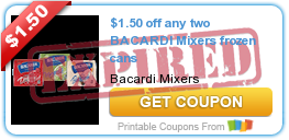 NEW Coupons for Bacardi Mixers and Santa Cruz Organic Products!
