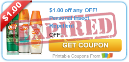 Three NEW OFF! Insect Repellent Coupons!