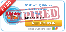 Save $1 on Kibbles ‘n Bits American Grill Dog Food!