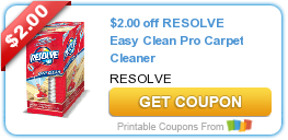 New Coupon for Resolve Easy Clean Pro Carpet Cleaner!