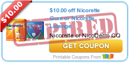 $10 Off Nicorette Gum or Lozenges!