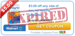 New High Value Coupon for InSync Natural Probiotic!