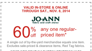Joann: 60% On Any Regular Priced Item