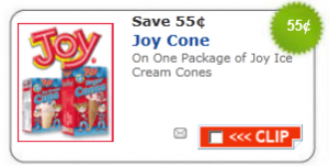 $0.55/1 Joy Cone Coupon | Possibly Free if Your Store Doubles Coupons