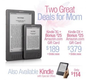 Amazon is offering a $25 giftcard with Kindle 3G purchase