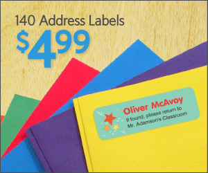 140 Custom Labels Just $4.99 (Plus FREE Shipping for New Customers!)