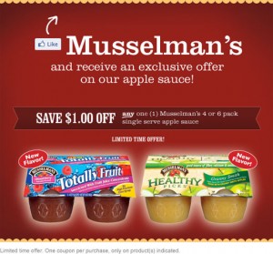 $1/1 Musselman’s Apple Sauce Coupon + More