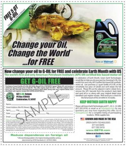 Change your Oil for FREE (Rebate)