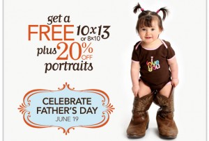 Free 10″x13″ or 8″x10″ Portrait & 20% Off at The Picture People