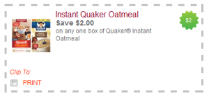 *HOT* $2/1 Quaker Oatmeal Coupon