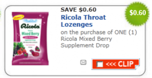 Ricola Cough Drops Coupon | $0.60 off One