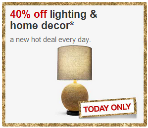 40% off Lighting and Home Decor + FREE Shipping at Target Today ONLY!