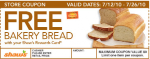 Free Bread for Albertson’s, Jewel and Shaw’s Shoppers