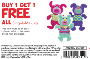 Toys R US Doorbusters: Buy One Get One Free Sale