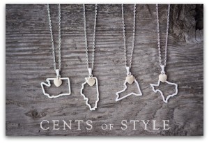 Cents of Style Fashion Friday: Custom State Necklaces Just $11.95!