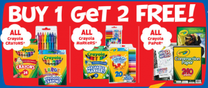 Toys R Us: Buy One Get Two Free Crayola Sale