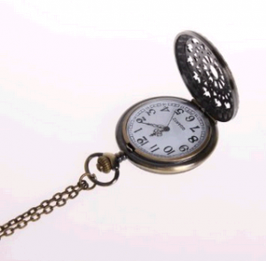 Spider-web Carving Pocket Watch Necklace: $3.40 Shipped