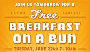 Whataburger: Free Breakfast on a Bun on 6/22