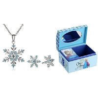 Disney Girls’ “Frozen” Silver-Plated Snowflake Pendant Necklace and Earrings Jewelry Set with Mini Treasure Chest – $24.49!