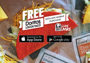 FREE Doritos Locos Tacos With Any Taco Bell Mobile App Purchase!