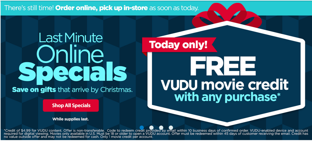 FREE Vudu Movie Credit With ANY Walmart Purchase | From 28¢!