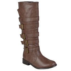 Brinley Co. Womens Regular and Wide-Calf Knee-High Multiple Strap/Buckles Riding Boot $39.99 Shipped (originally $84.99)