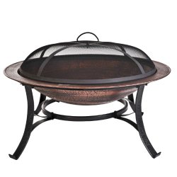 Today Only! CobraCo 30 inch Round Copper Finish Fire Pit w/Screen and Cover $94.99 (originally $189.99)