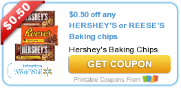 Print for $0.50 off any HERSHEY’S or REESE’S Baking Chips!