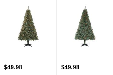6.5′ Pre-Lit Verde Spruce Artificial Christmas Tree Only $49.98 + Free Pickup!