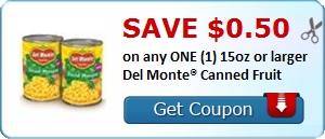 Rare 50¢ off 1 Del Monte Canned Fruit | GREAT Doubler!
