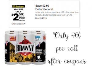 DOLLAR GENERAL: $2/$10 Today ONLY + Brawny Deal!