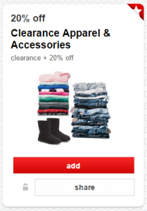 Extra 20% Off Clearance Apparel and Accessories at Target!