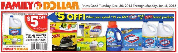Family Dollar Clorox and Glad Coupon Stack = Great Deals!