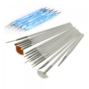 15 Nail Brushes and 5 Dotting Tools Only $3.75 Shipped!