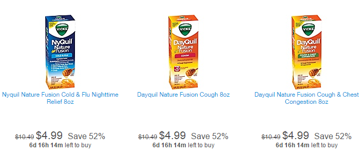 Nyquil and Dayquil Nature Fusion Only $4.99 Each!