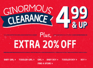 Osh Kosh Clearance $4.99 and Up + EXTRA 20% Off!