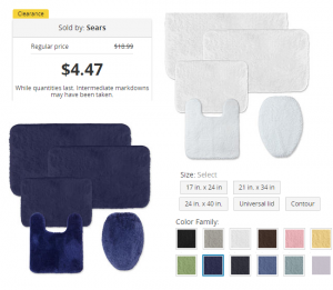Bath Rugs From $4.47 | White and Twilight Blue
